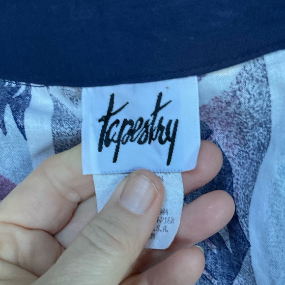 Vintage tapestry lightweight cotton denim aztec contrast collar & pocket flaps M - Picture 11 of 12